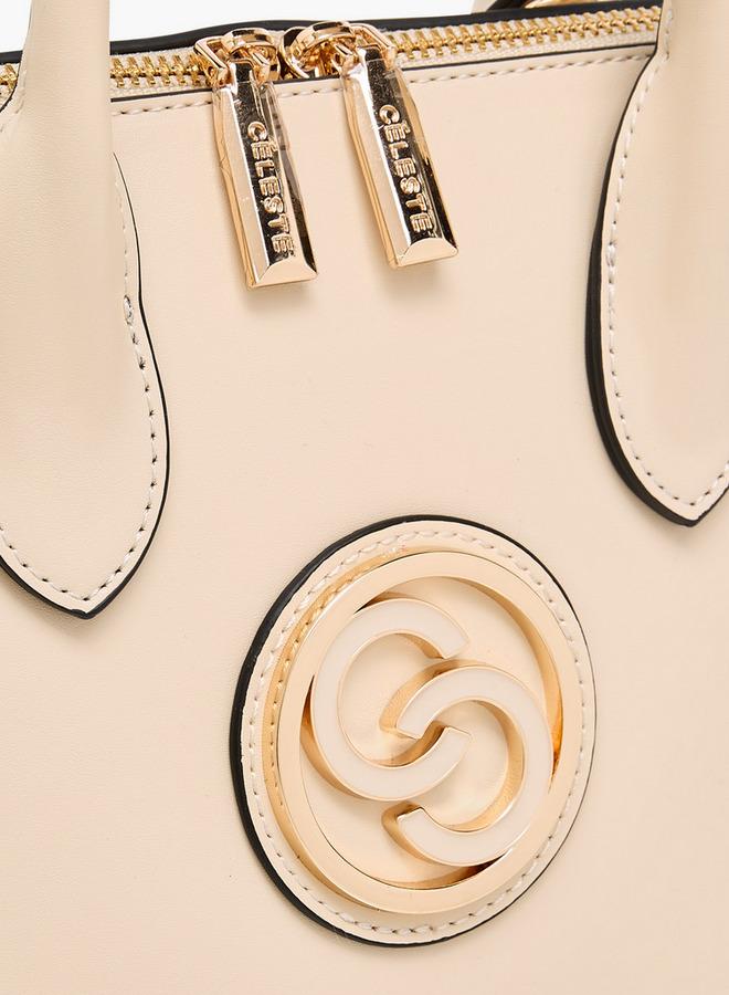 سيليست حقيبة يد بشعار مع مقبض وإغلاق بسحاب - Image 5