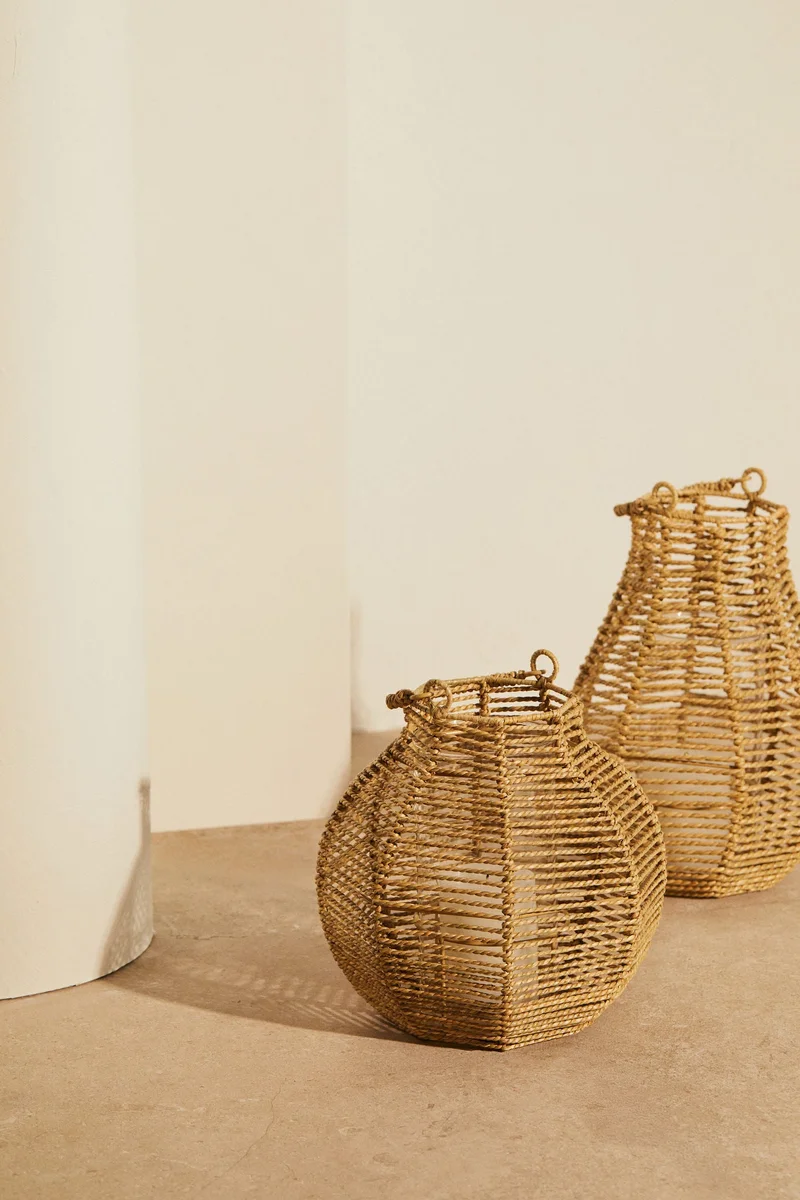 H&M Seagrass candle lantern