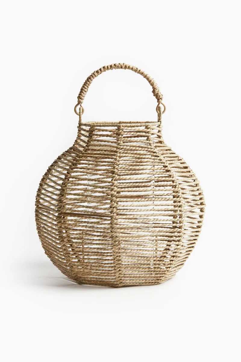 H&M Seagrass candle lantern