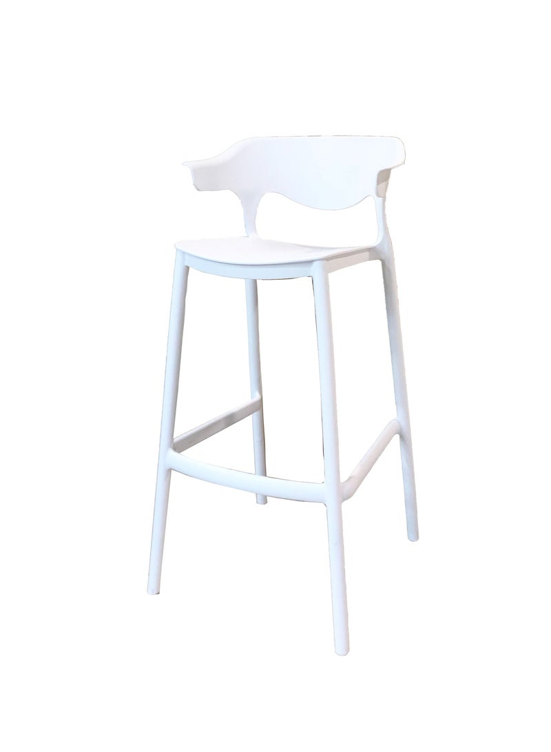 JILPHAR FURNITURE كرسي بار عالي الجودة قابل للتكديس JP1240b أبيض  - Image 1