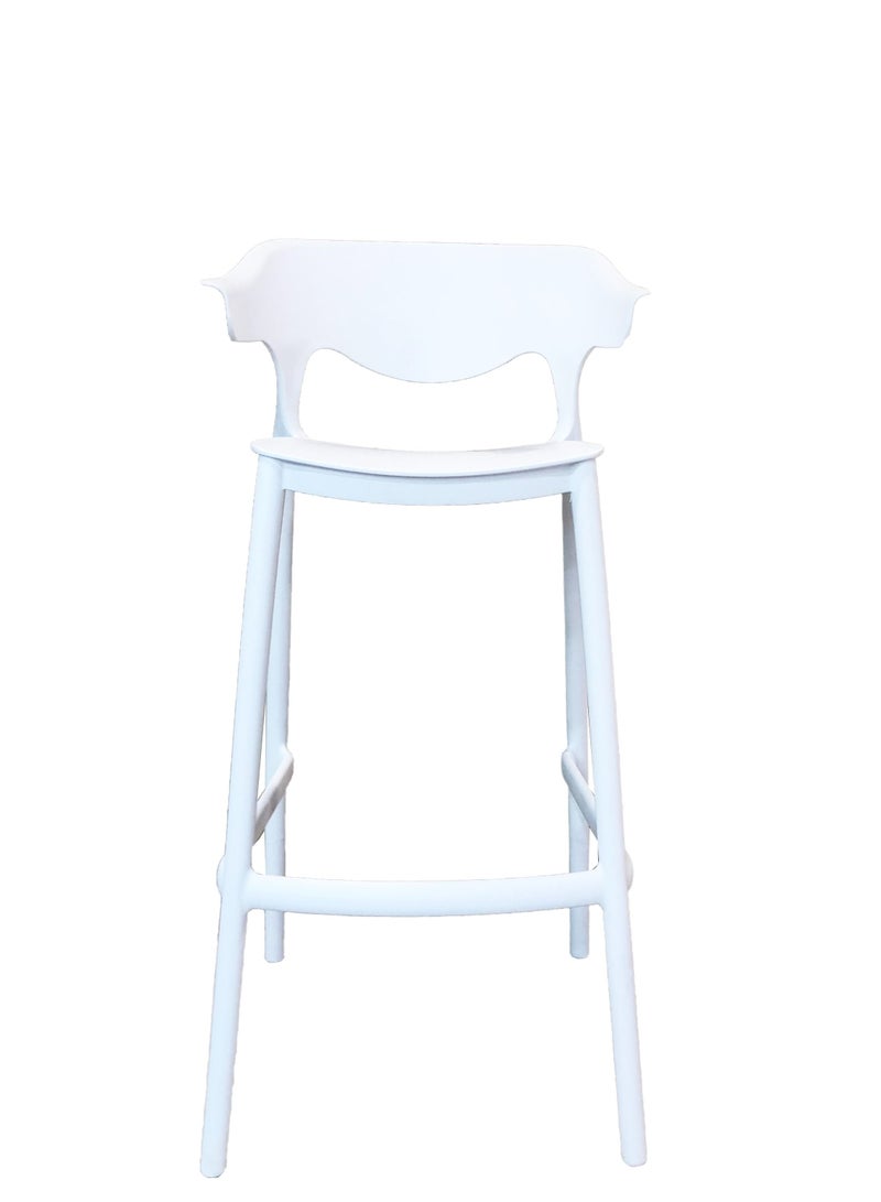 JILPHAR FURNITURE كرسي بار عالي الجودة قابل للتكديس JP1240b أبيض  - Image 2