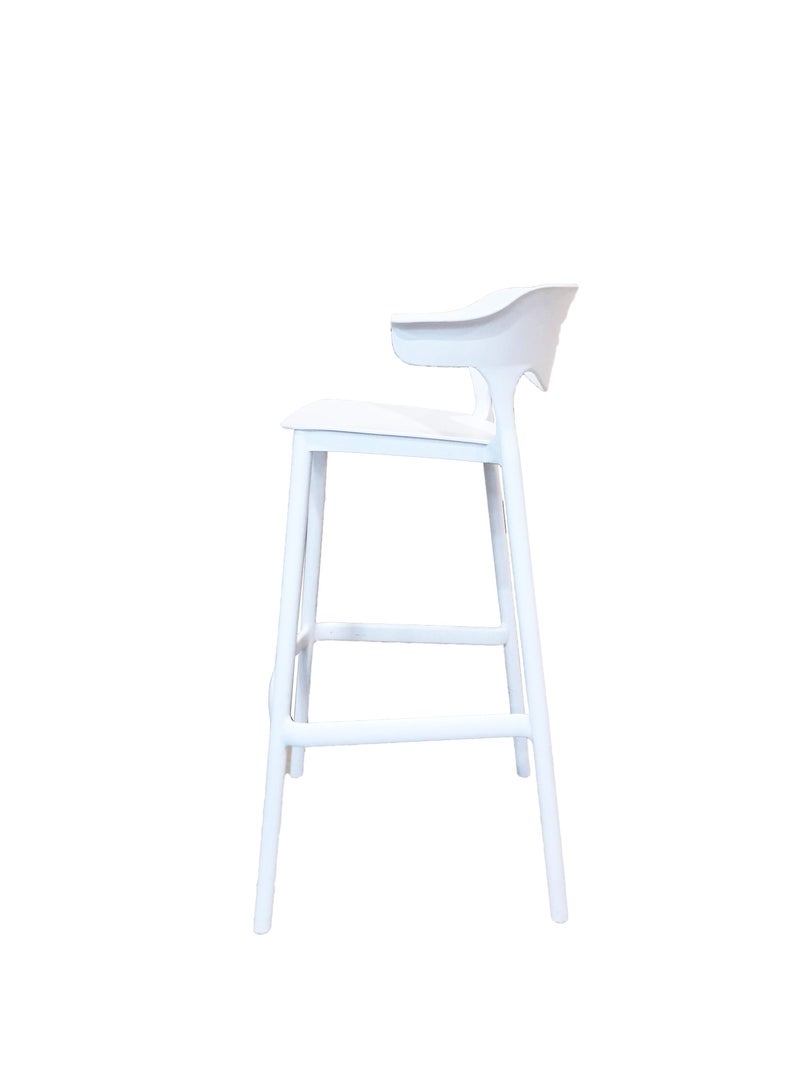 JILPHAR FURNITURE كرسي بار عالي الجودة قابل للتكديس JP1240b أبيض  - Image 3