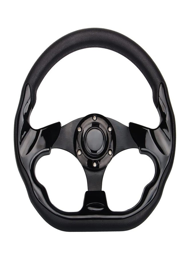 Spaorcco D Shape Style Golf Cart Steering Wheel Universal Design for Club Car Ds and Precedent EZGO RXV & TXT, Yamaha Golf Cart Steering Wheel - Image 1