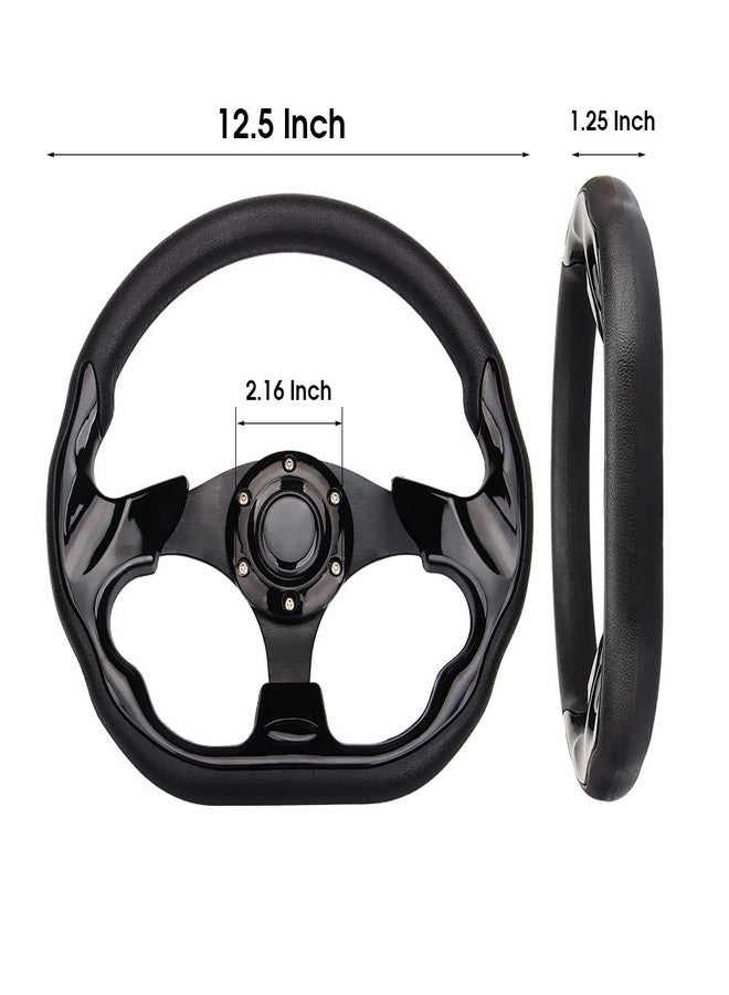 Spaorcco D Shape Style Golf Cart Steering Wheel Universal Design for Club Car Ds and Precedent EZGO RXV & TXT, Yamaha Golf Cart Steering Wheel - Image 3