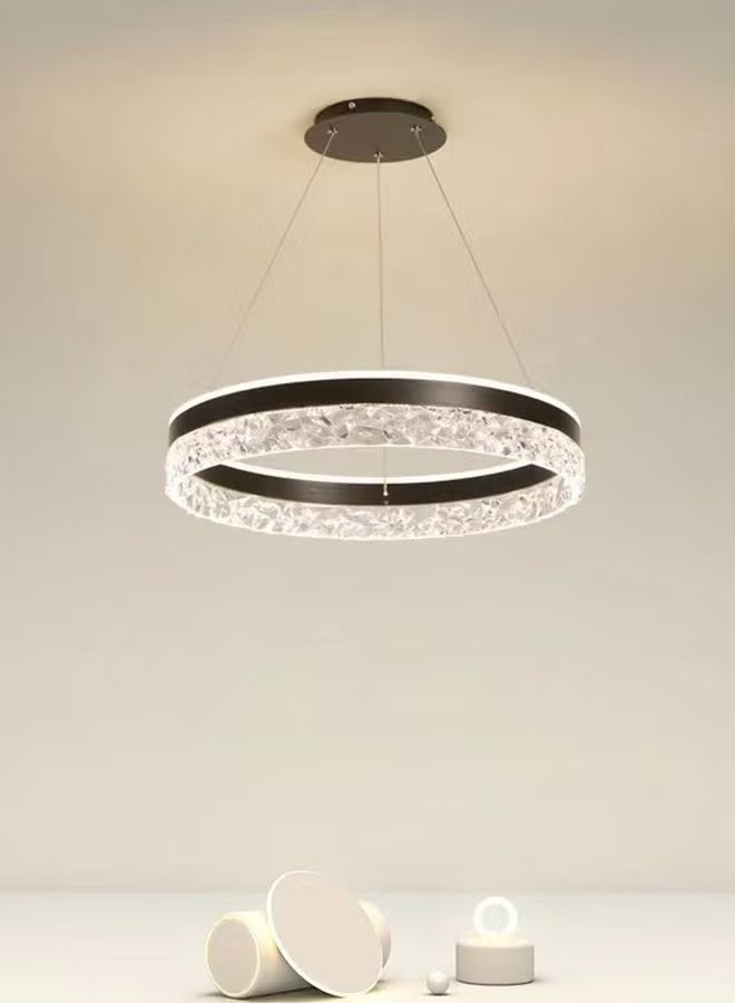 Modern LED Chandelier with Remote Dimming | Adjustable Acrylic Ring Design | Pendant Light for Kitchen, Dining & Living Room | Ideal for Arabic Interiors - Image 5