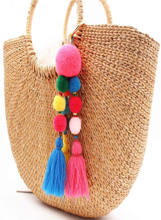 QTMY Colorful Tassel Bag Charm for Women,Layered Tassel Keychain Keyring Purse Handbag Decor Pendant (9) (1) - Image 2