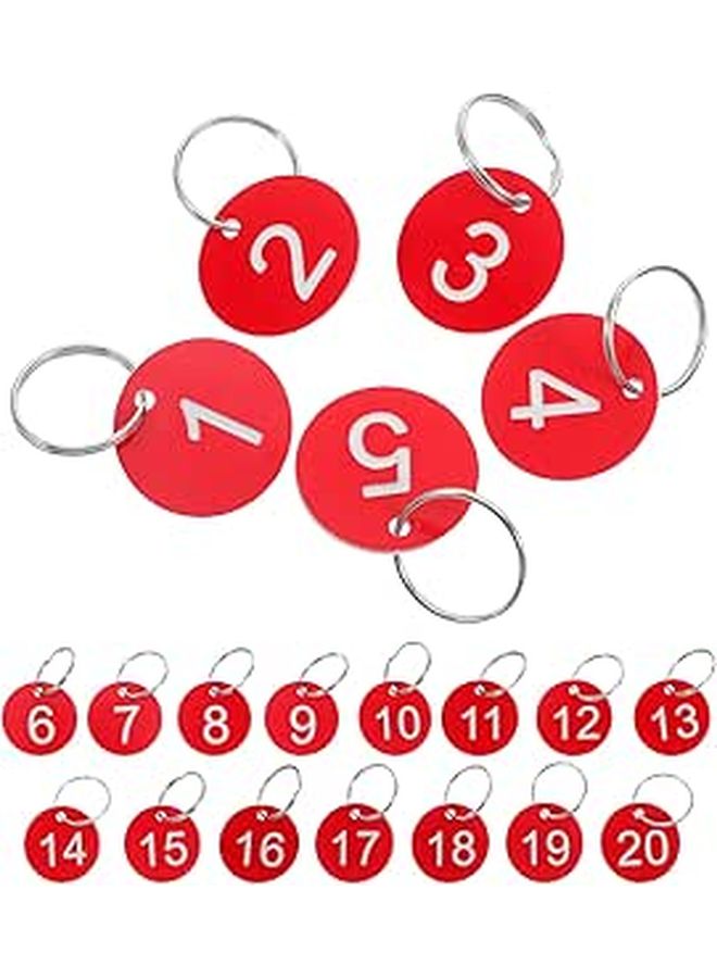 Number Tags 1 20 with Iron Keyrings for Cafe Table and Office Use - Image 1