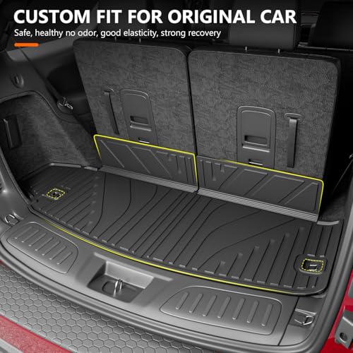 powoq Trunk Mat Compatible with 2016-2025 Dodge Durango 6&7 Seats TPE Trunk Liner Cargo Liner Replacement for 2016-2025 Dodge Durango Accessories (Trunk Mat 6&7 Seats) - Image 2