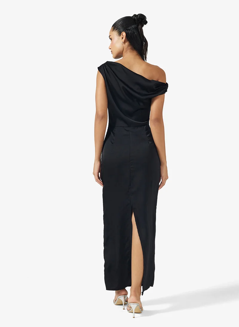 Ginger Drop Shoulder Satin Dress