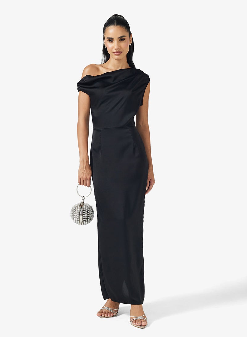 جينجر فستان ساتان بكتف ساقط - Image 1