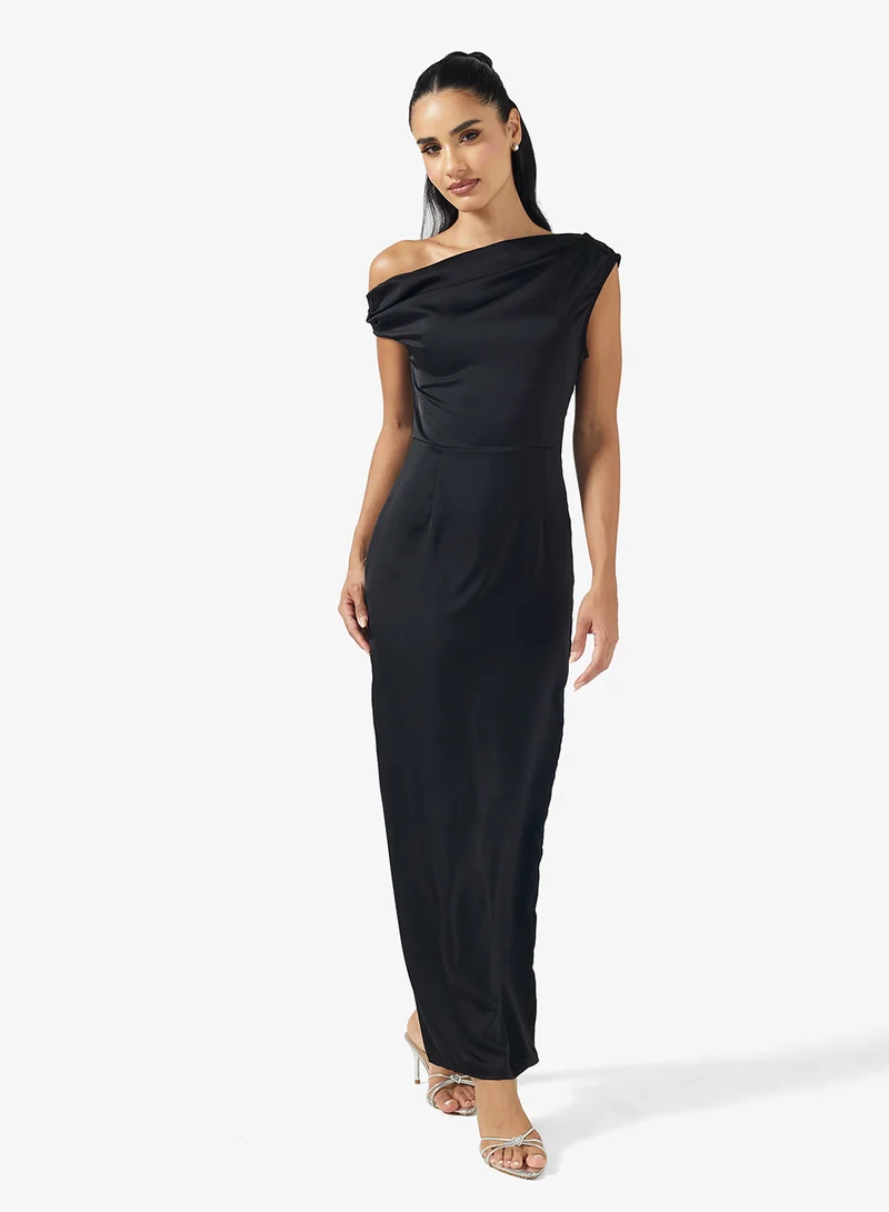 Ginger Drop Shoulder Satin Dress