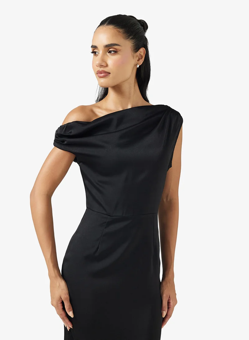 Ginger Drop Shoulder Satin Dress