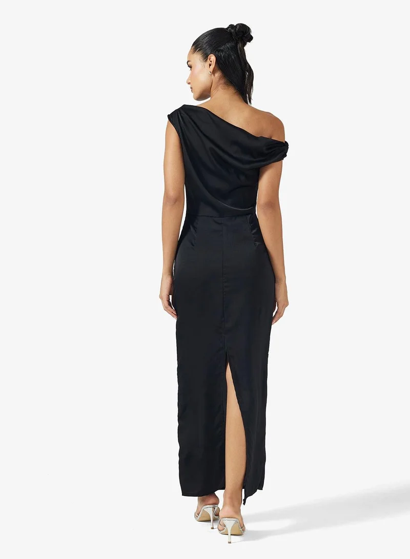 Ginger Drop Shoulder Satin Dress