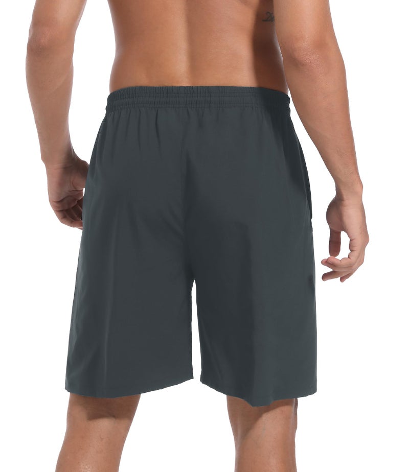Kinglaman 5 Pack Mens Athletic Gym Workout Shorts Quick Dry Basketball Running Lightweight Shorts with Pockets 3 Black 1 Blue 1 Gray Large - Image 3