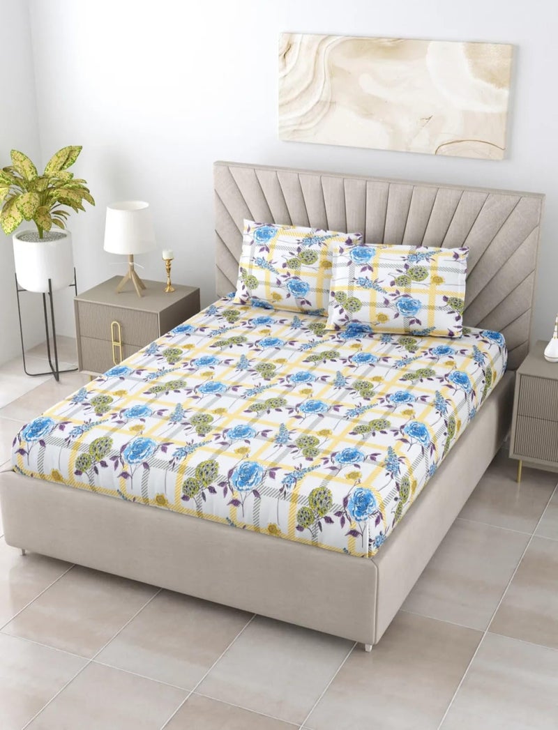 Bombay Dyeing King Size Cotton Bedsheet 164 Thread Count, Soft & Breathable, King Size: 274cm x 274cm with 2 Pillow Covers - FKA2413 - Image 3
