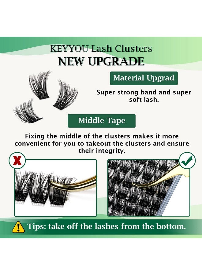 KEYYOU Lusters,96 Pcs Cluster Lashes D Curl 10-18Mix Diy Lash Extensions Eyelash Clusters,Keyyou Volume Wispy Individual Lashes Soft&Comfortable Easy Diy At Home(Y01,D-10-18Mix) - Image 1