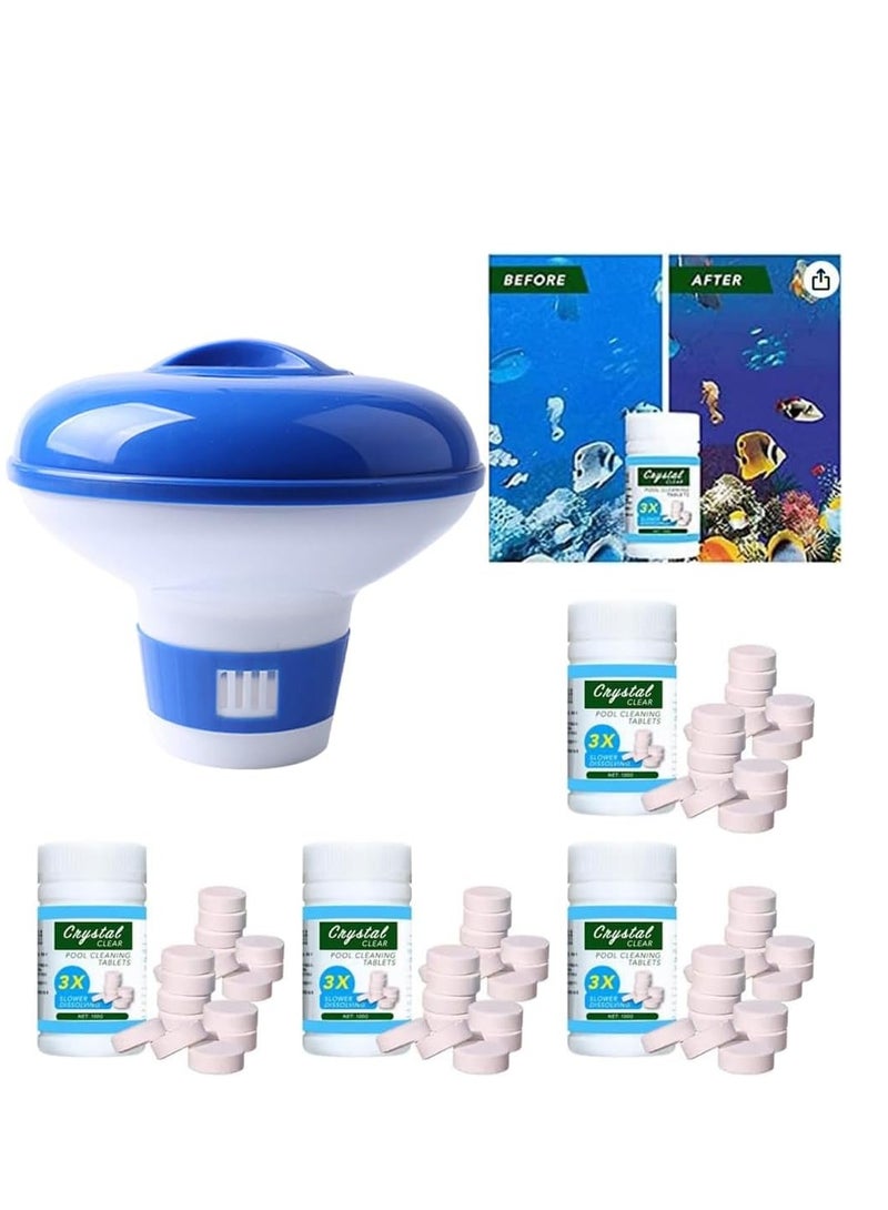موزع تعقيم حمامات السباحة التلقائي + مجموعة أقراص فوارة لتنظيف حمامات السباحة - Image 1