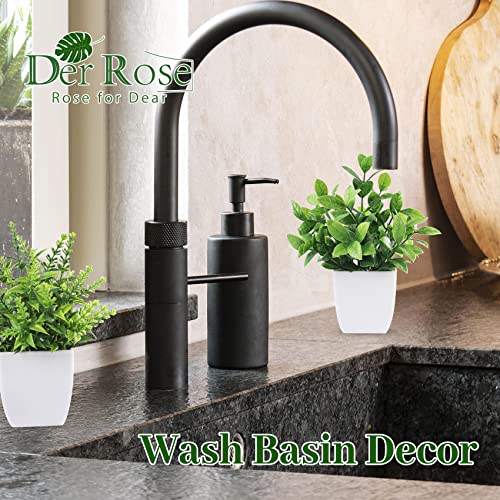 Der Rose باقة الورد 4 قطع نباتات صناعية صغيرة مزروعة للديكور المنزلي للمكتب الداخلي طاولة الغرفة المزرعة - Image 4