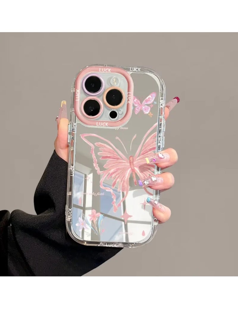 NIBEMINENT Cute Butterfly Protective TPU Case Cover For iPhone 17 Pro Max, Perforated Butterfly