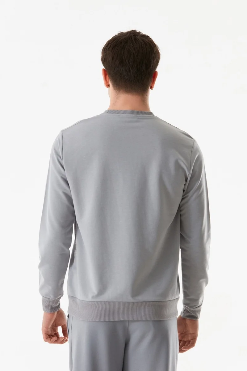 FullaModa Text Printed Half Zipper Stand Collar Sweatshirt