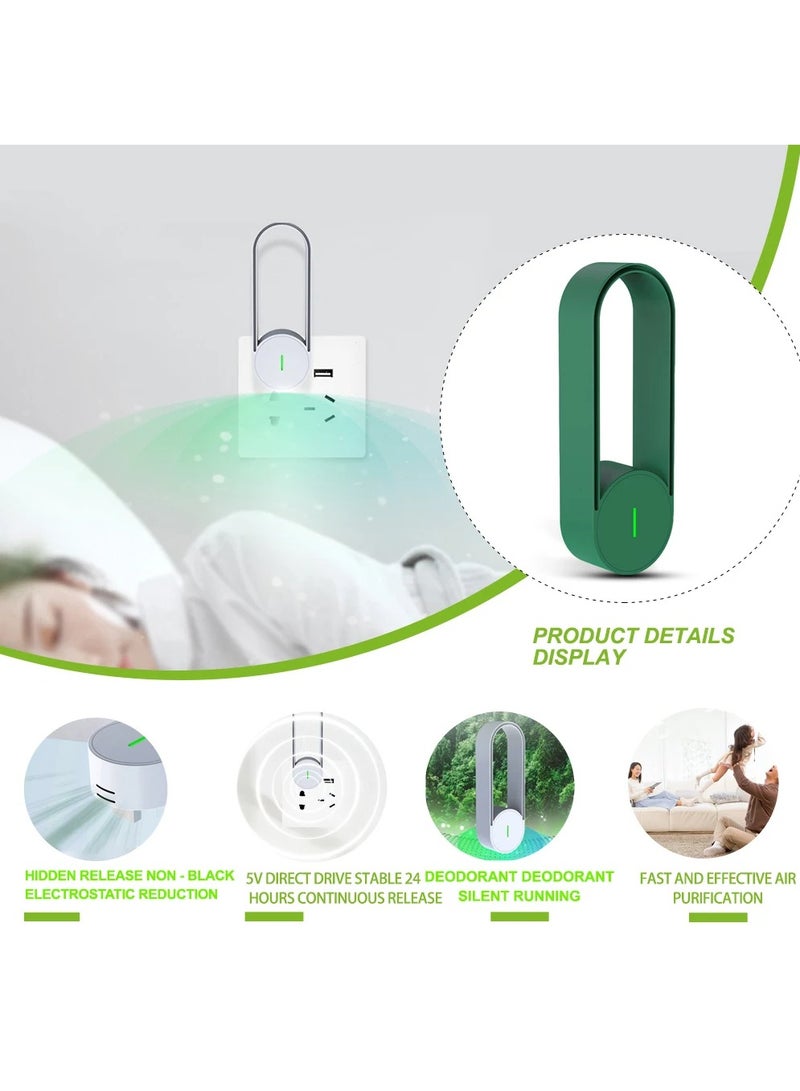 AROAQ Air Purifier, Negative Ion Air Freshener With USB Port, Low Noise Portable Deodorizer Mini Odor Eliminator, Electric Automatic Air Cleaner For Home, Office, Hotel And Car, (1pc. Black) - Image 3