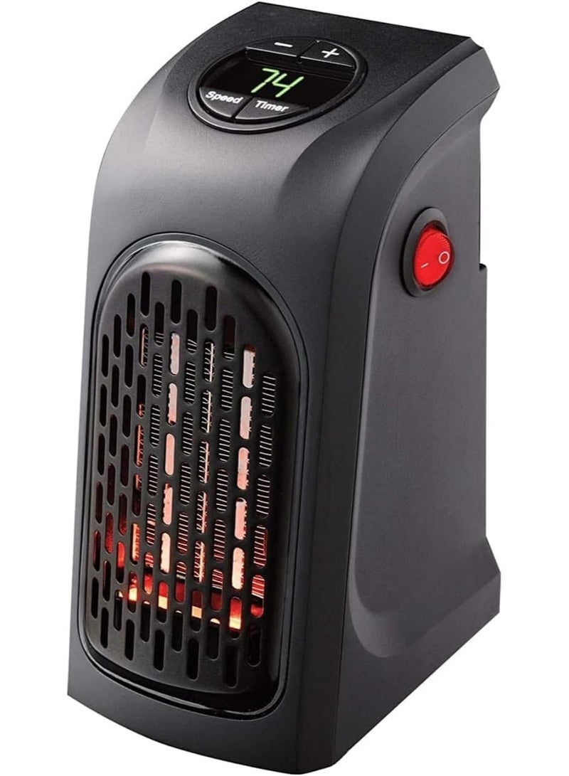 Mini Wall Outlet Electric Space Heater 400W Plug In Handy Heater With Remote Control Digital LED Display Adjustable Thermostat 15C To 32C 12 Hour Programmable Timer Portable Ceramic Fast Heating Indoor Heater For Bedroom Bathroom Office Garage Home Space Saving Quiet Safe Design - Image 3
