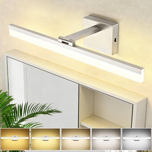 SOLFART 24 inch LED Vanity Lights Brushed Nickel Bathroom Light Fixture Bathroom Vanity Lights Over Mirror Vanity Lighting Fixtures 5 Color Temperature Dimmable Led Light Bar 5CCT - Image 1