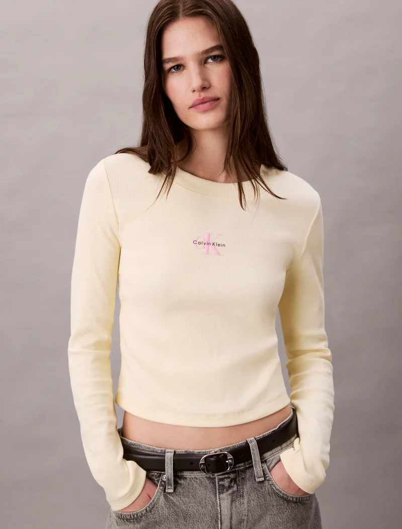 Calvin Klein Jeans Monogram Logo Long Sleeve Baby T-shirt
