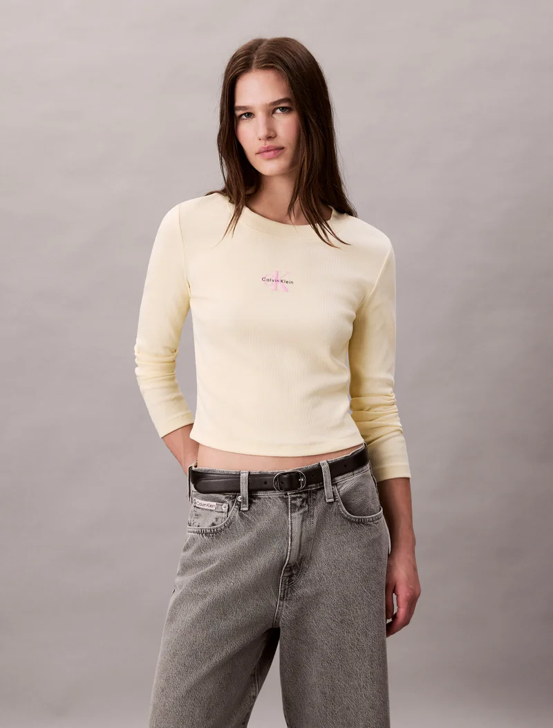 Calvin Klein Jeans Monogram Logo Long Sleeve Baby T-shirt
