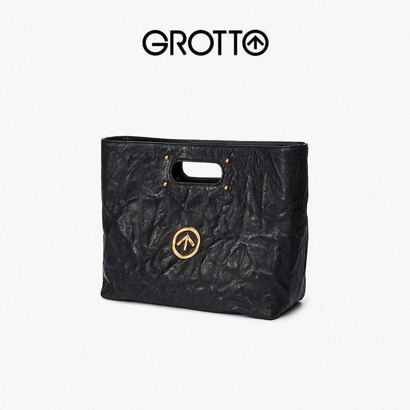 2024 Niche Explosions Grotto Blackstone Carry Italian Sheepskin Trendy Cool Large Capacity Handbag - Image 3