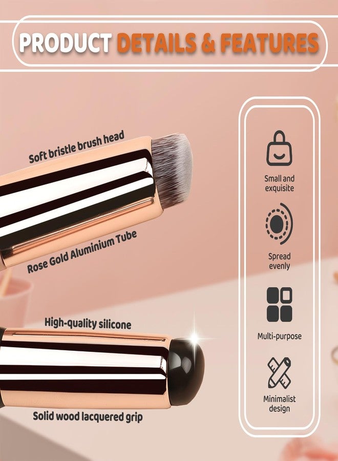 Roucerlin 3 Pieces Reusable Dual Ended Silicone Lip Brush with Cover, 2-in-1 Lip Mask Applicator with Concealer Makeup Brushes, Double Headed Balm Applicator Beauty Tool for Gloss Lipstick - Image 4