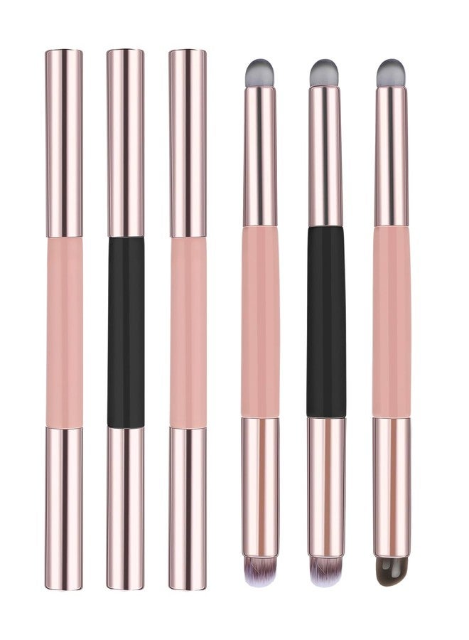 Roucerlin 3 Pieces Reusable Dual Ended Silicone Lip Brush with Cover, 2-in-1 Lip Mask Applicator with Concealer Makeup Brushes, Double Headed Balm Applicator Beauty Tool for Gloss Lipstick - Image 1