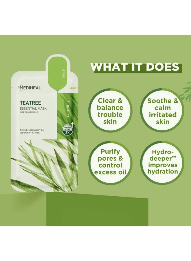 ميدي هيل قناع ورقي رسمي [القناع الكوري رقم 1] قناع شجرة الشاي الأساسي للتحكم في العيوب (10 قطع (تجديد)) - Image 2