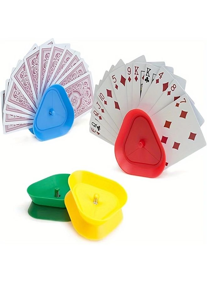 4pcs ABS Plastic Triangle Playing Card Holders Set Hands Free Game Accessories for Poker Board Games Ideal Gift - Image 3