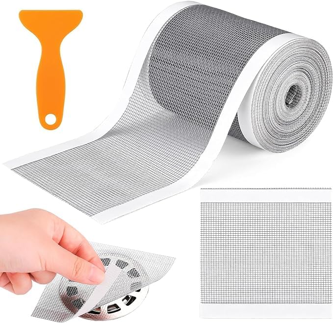 Bitrexup Disposable Hair Catcher Shower Drain Mesh Stickers,Disposable Shower Drain Sticker,Drain Hair Catcher, Easy to Stick,Suitable for Bathroom, Bathtub,Kitchen (7 CM-5 Meter) - Image 1