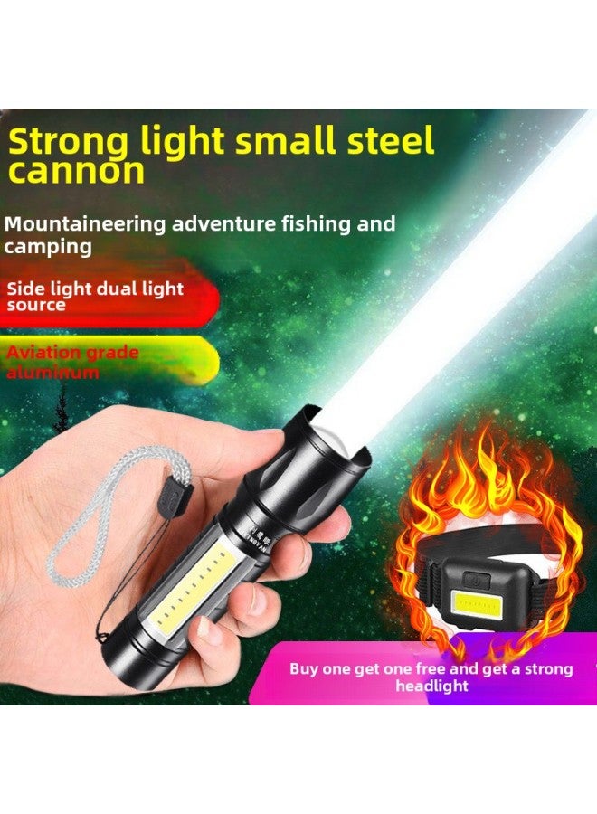 Flashlight Rechargeable Outdoor Super Bright Long-range Household Emergency Light Mini Student Supply Chain-Product Specifications:Rechargeable Model [ 396k Thousand Large Capacity] Special Forces-96% User Collection Priority Shipping + Warranty + Cable  - Image 2