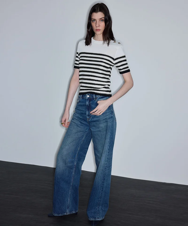 ابيكول Color-Block Striped Knit Top