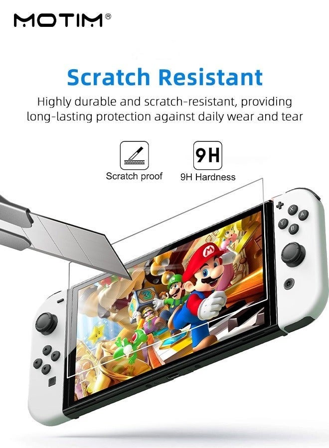 Motim 2 Pack Premium Screen Protector for Nintendo Switch OLED, 9H Tempered Glass Film Compatible with Nintendo Switch (OLED Model) 2021 Release - Image 4