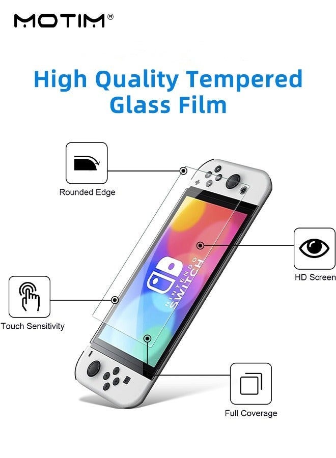 Motim 2 Pack Premium Screen Protector for Nintendo Switch OLED, 9H Tempered Glass Film Compatible with Nintendo Switch (OLED Model) 2021 Release - Image 5