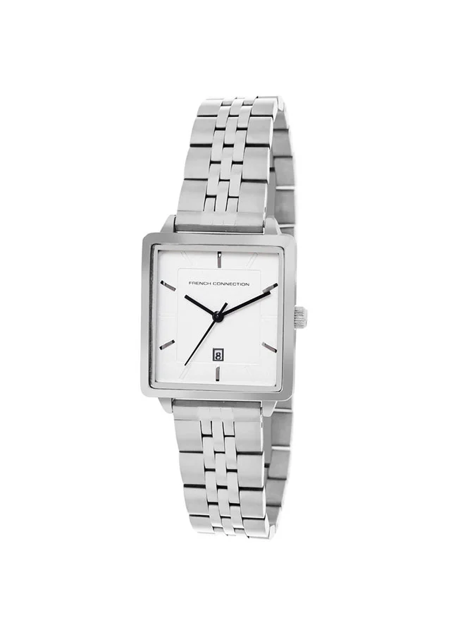 فرنش كونكشن 28mm Women's Quartz Watch with White Dial