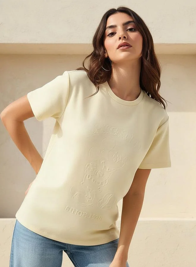 SP Characters T-shirt with Embossed Mickey Mouse