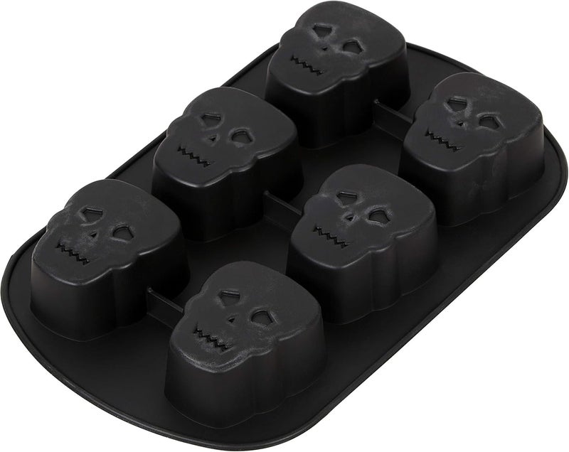 Wilton قالب سيليكون غير لاصق على شكل جمجمة من ويلتون للهالوين 6 تجاويف - Image 3