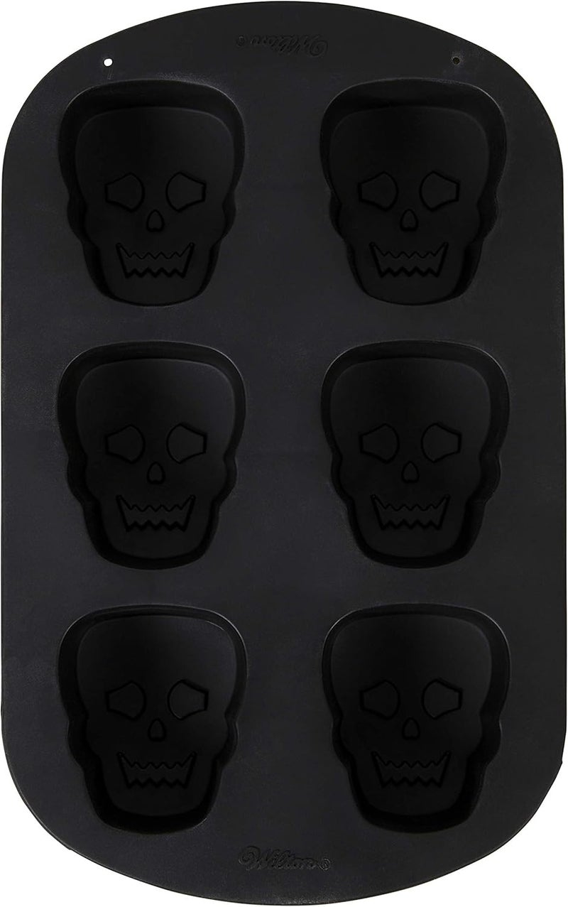 Wilton قالب سيليكون غير لاصق على شكل جمجمة من ويلتون للهالوين 6 تجاويف - Image 2