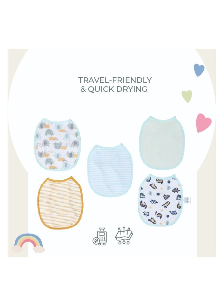 Nurtur bibs - Printed Character 5 Pack - Blue - Image 4