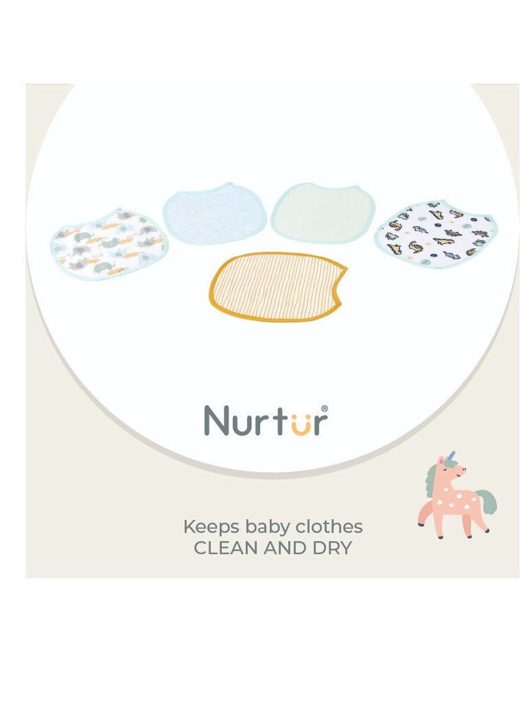 Nurtur bibs - Printed Character 5 Pack - Blue - Image 3