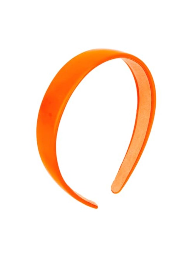 Uintoon Orange Headband Faux Leather Thin Hairband Halloween Head Bands for Womens Girls Hair Solid Simple Holiday Cosplay Head Bands Orange Hair Accessories for Women Girls - Image 1