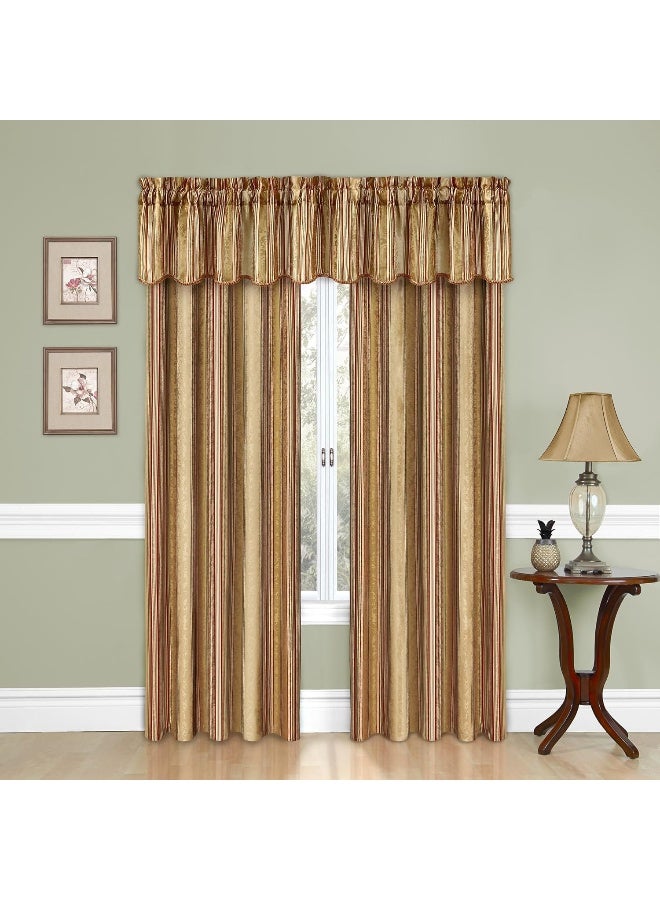 Waverly Traditions Stripe Ensemble Rod Pocket Valance for Windows in Bedroom Kitchen or Living Room 52 x 16 Antique - Image 4