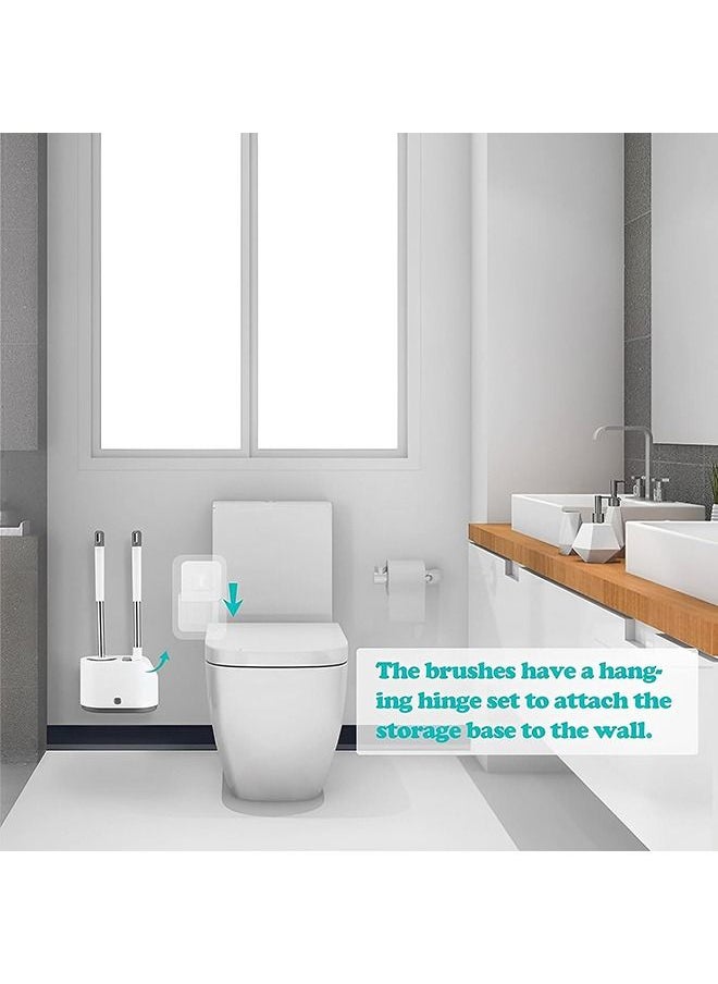Arabest Toilet Brush and Holder Set, Deep Cleaner Silicone Toilet Brushes, 1 Silicone Toilet Brush, and 1 Brush for Cleaning Dead Corners, Easy to Install, Cleaning Brush for Bathroom Toilet  - Image 4