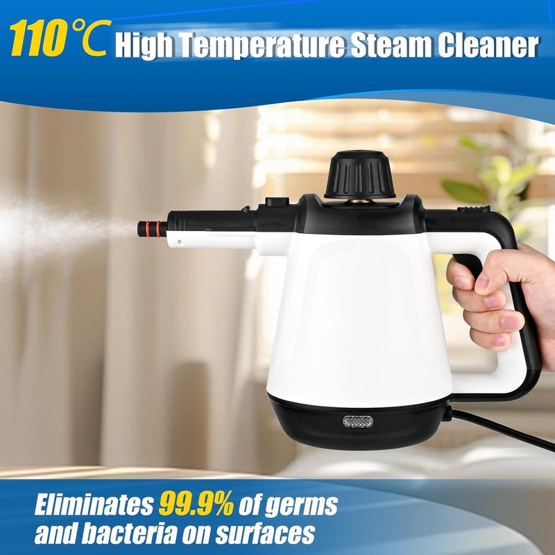 DreamHigh Hand Steam Cleaner 430 ml, 1200 W 3.5 Bar Steam Cleaner for Sofa with 9 Accessories, Electric Steam Cleaners for Stains, Bed Bugs, Beds, Mattresses, - Image 2