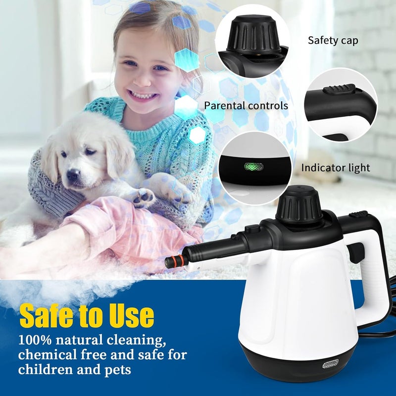 DreamHigh Hand Steam Cleaner 430 ml, 1200 W 3.5 Bar Steam Cleaner for Sofa with 9 Accessories, Electric Steam Cleaners for Stains, Bed Bugs, Beds, Mattresses, - Image 5